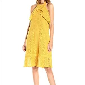 J.O.A. Mixed Halter Flare Dress